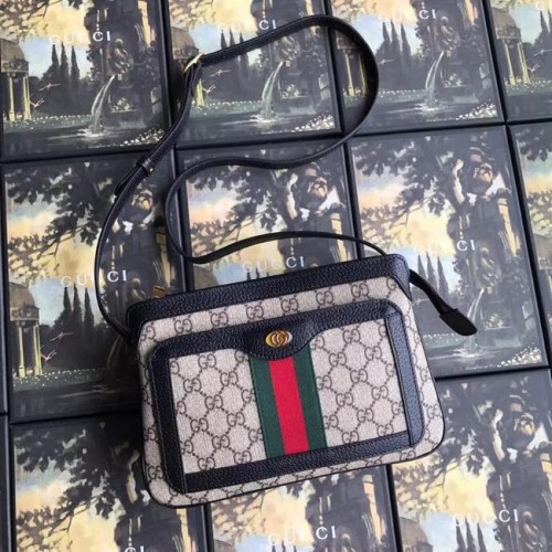 Geantă de umăr mică Gucci GG Supreme 523354 neagră
