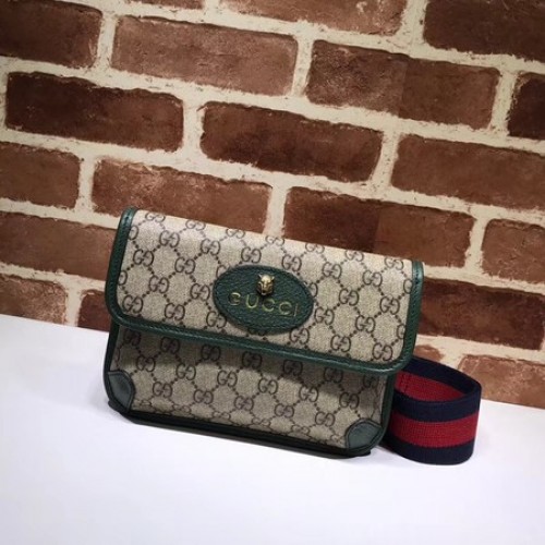 Borsetă Gucci GG Supreme din pânză 489617 verde