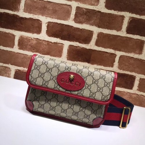 Borsetă Gucci GG Supreme din pânză 489617 roșie