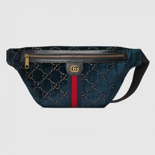 Borsetă Gucci GG din catifea 574968 roșu albastru negru