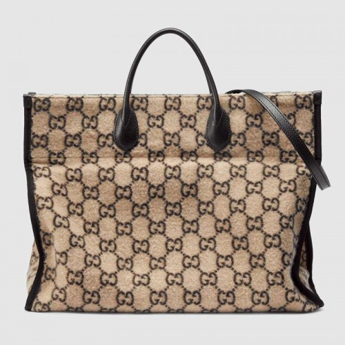 Geantă de cumpărături Gucci GG din lână 598169 albă