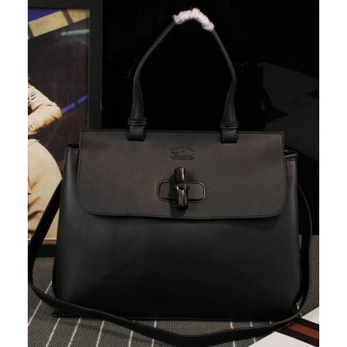 Genți tote Gucci Hip Bamboo din piele 352110 Negre