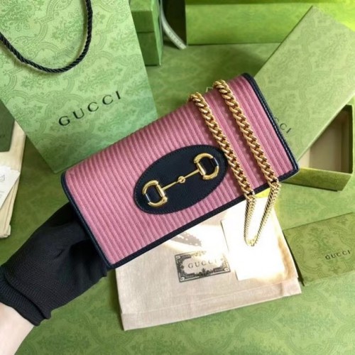 Portofel cu lanț Gucci Horsebit 1955 621892 roz