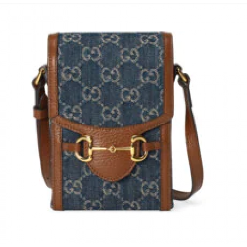 Geantă mică Gucci Horsebit 1955 625615 albastră