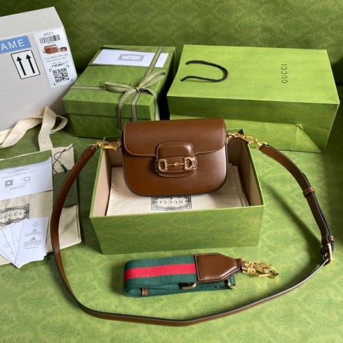 Geantă mică Gucci Horsebit 1955 658574 caramel
