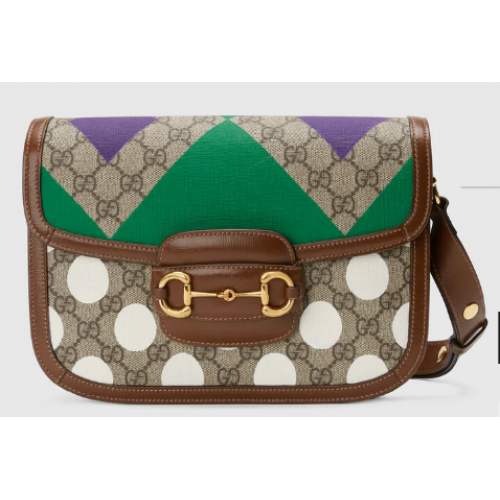 Geantă de umăr Gucci Horsebit 1955 602204 Maro