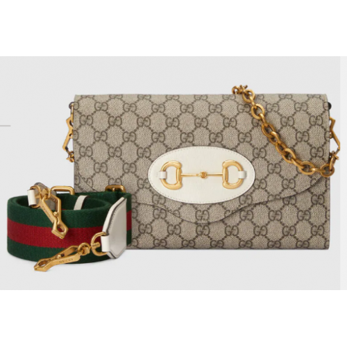 Geantă mică Gucci Horsebit 1955 677286 albă