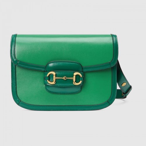 Geantă de umăr mică Gucci Horsebit 1955 602204 verde