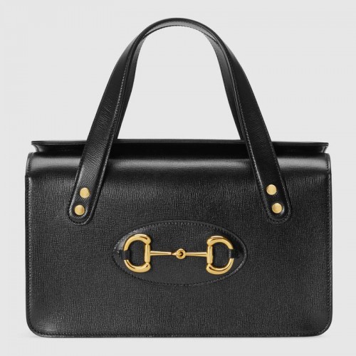Geantă mică Gucci Horsebit 1955 cu mâner superior 627323 neagră