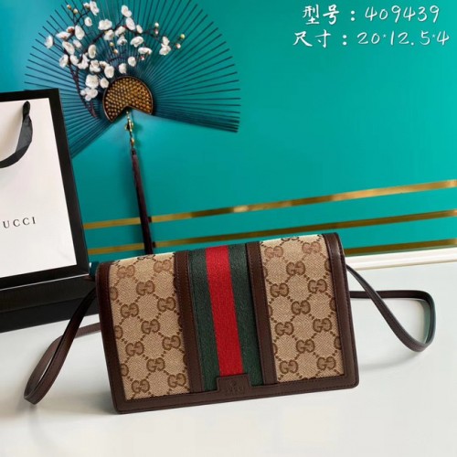 Portofel Gucci Horsebit 1955 cu lanț 409439 maro