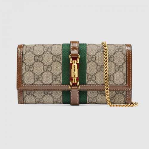 Portofel cu lanț Gucci Jackie 1961 652681 Maro
