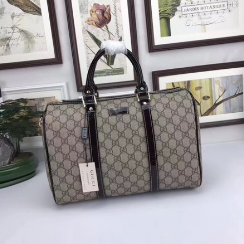 Geantă Gucci Joy Boston din pânză GG 193603 maro