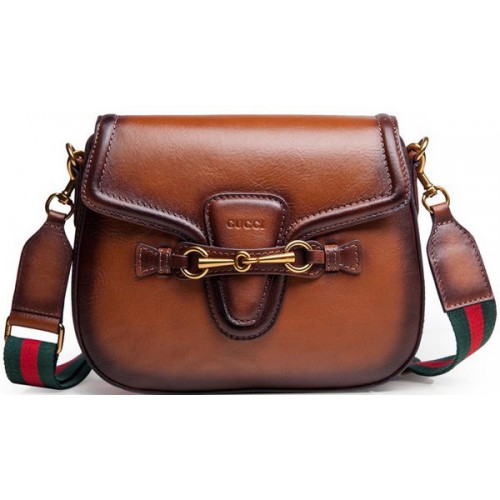 Genți de umăr din piele Gucci Lady Web 383848 Maro