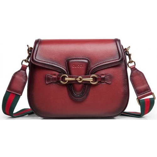 Genți de umăr din piele Gucci Lady Web 383848 Burgundy