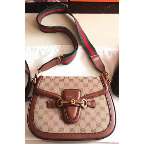 Geantă de umăr Gucci Lady Web GG Canvas 383848 Maro