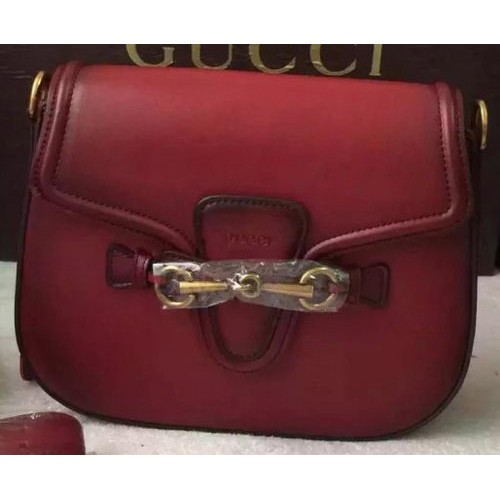 Geantă de umăr Gucci Lady Web din piele vopsită manual 380573 Burgundy