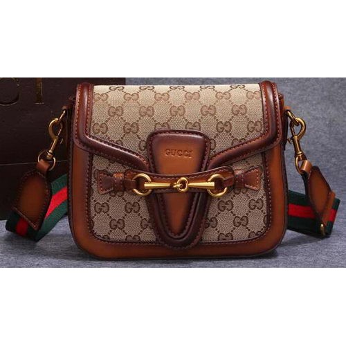 Geantă de umăr Gucci Lady Web Original GG Canvas 383848 Wheat