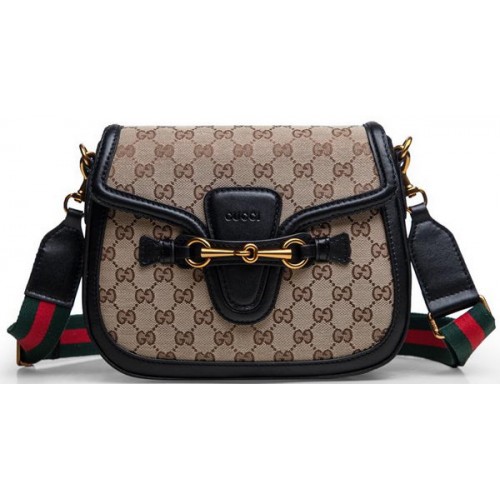 Genți de umăr Gucci Lady Web Original GG Canvas 383848 Negre