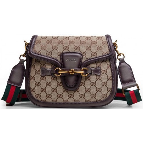 Genți de umăr Gucci Lady Web Original GG Canvas 383848 Maro închis