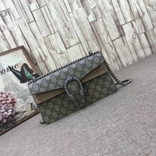 Geantă de umăr Gucci Dionysus medie din pânză GG 499623 caisă