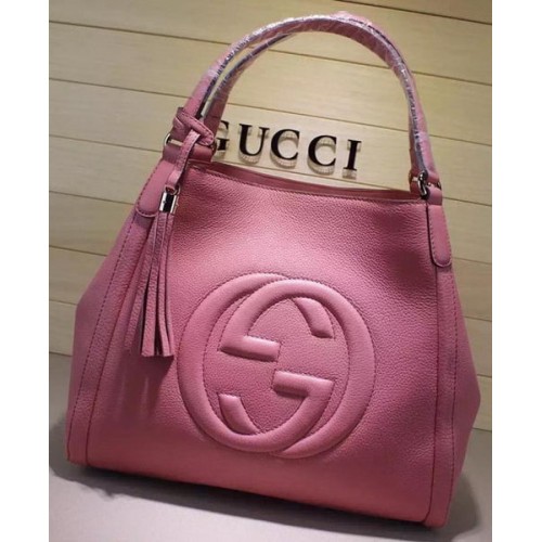 Geantă de umăr Gucci Soho medie din piele de vițel 282309 roz