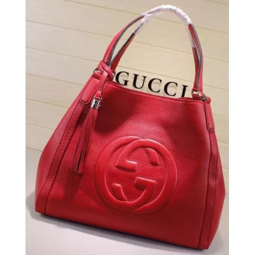Geantă de umăr Gucci Soho medie din piele de vițel 282309 roșie