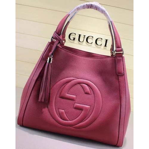 Geantă de umăr Gucci Soho medie din piele de vițel 282309 Rosy
