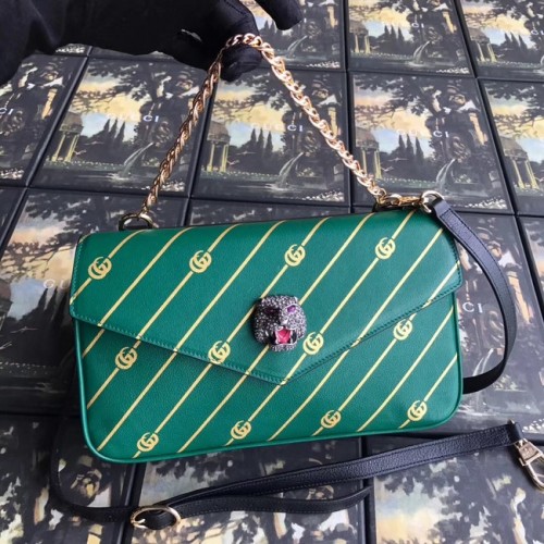 Geantă de umăr dublă Gucci Medium 524822 verde
