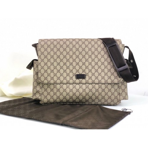 Geantă de scutece Gucci Messenger GG Plus 211131 Gri