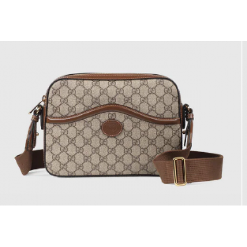 Geantă Gucci Messenger cu inel interlocking G 675891 maro