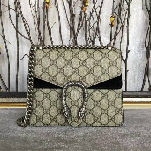 Geantă de umăr Gucci Mini Dionysus din pânză GG 421970 Neagră