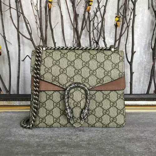 Geantă de umăr Gucci Mini Dionysus din pânză GG 421970 Camel