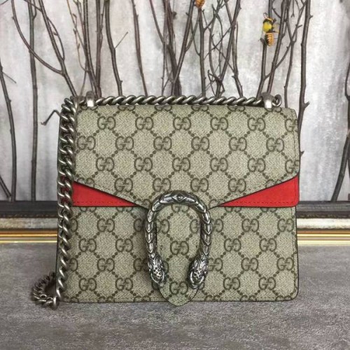 Geantă de umăr Gucci Mini Dionysus din pânză GG 421970 roșie
