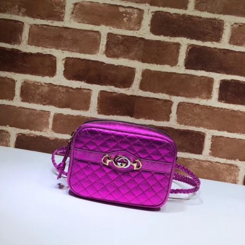 Geantă Gucci Mini din piele laminată 534950 Fuchsia