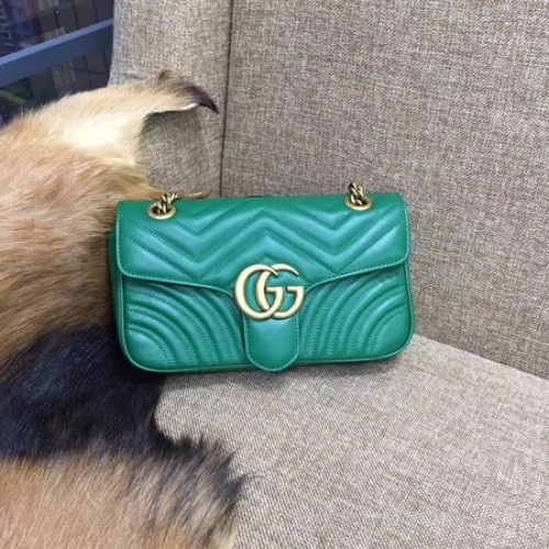 Geantă de umăr Gucci Now GG Marmont Matelasse 443496 Verde
