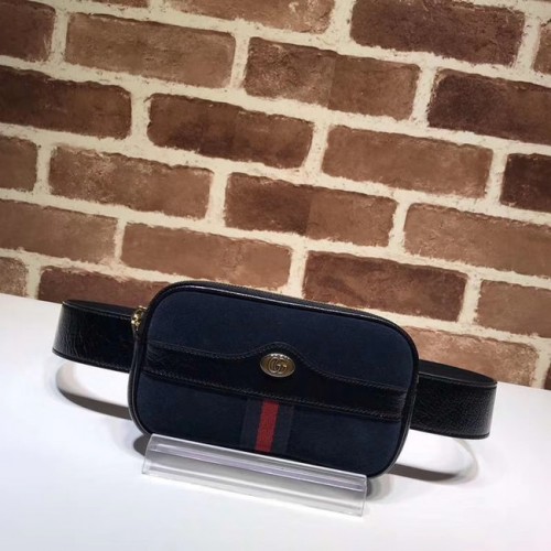 Geantă de mână Gucci din piele Nubuck 519308 Albastru regal și negru