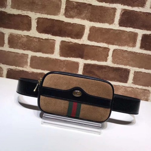 Geantă de mână Gucci din piele Nubuck 519308 maro și negru