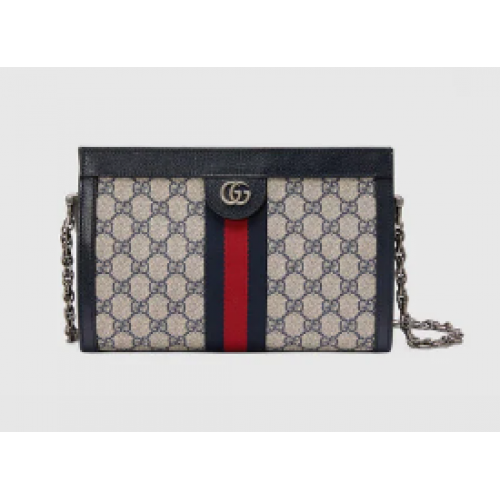 Geantă de umăr mică Gucci Ophidia GG 503877 albastră