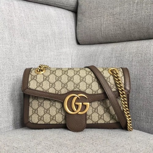 Geantă de umăr mică Gucci Ophidia GG Supreme 443497 maro