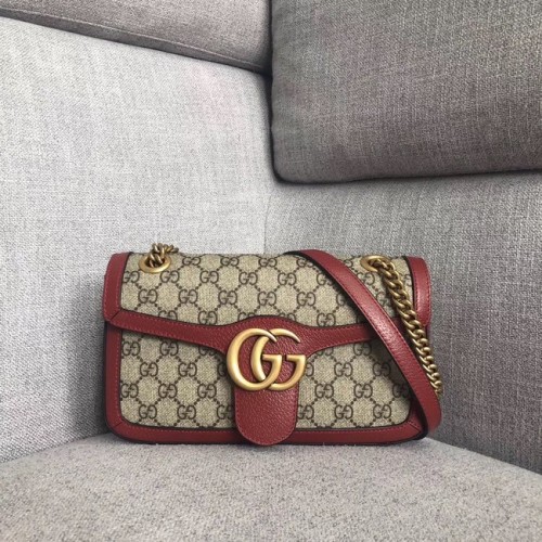 Geantă de umăr mică Gucci Ophidia GG Supreme 443497 roșie