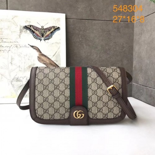 Geantă de umăr mică Gucci Ophidia GG Supreme 548304 maro