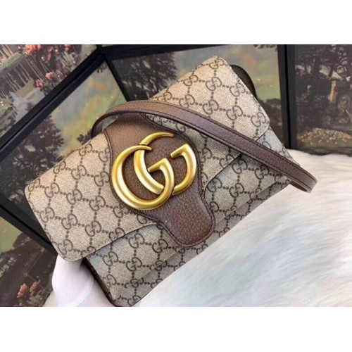 Geantă de umăr mică Gucci Ophidia GG Supreme 550129 maro