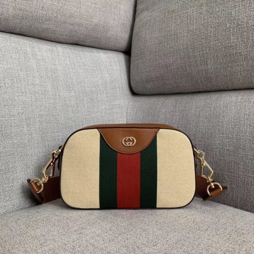 Geantă de umăr Gucci Vintage din pânză 575073 Camel