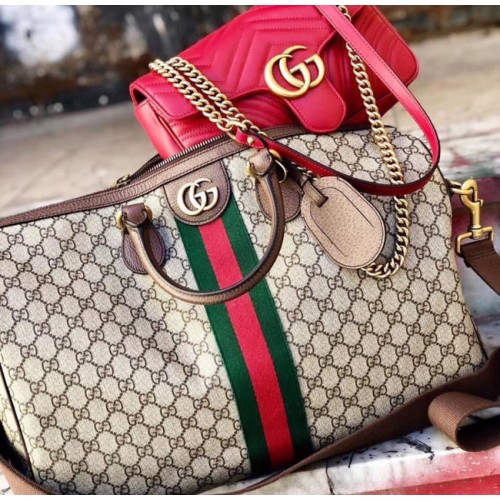 Gucci Ophidia GG geantă mare de mână 547959 maro