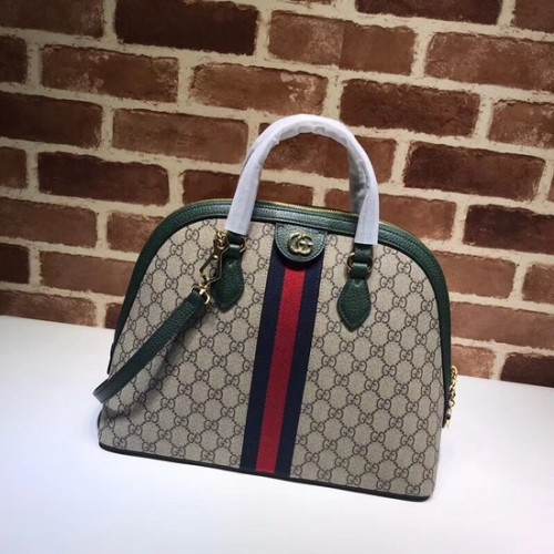 Geantă Gucci Ophidia GG medie cu mâner superior 524533 verde