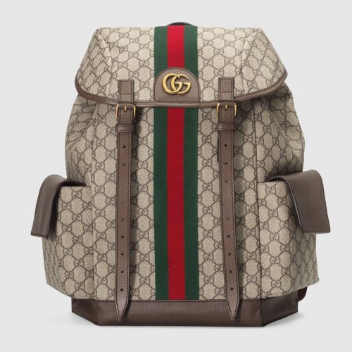 Rucsac Gucci Ophidia din pânză, mediu, GG, 598140 maro
