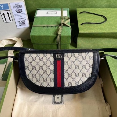 Geantă de umăr mare Gucci Ophidia 674096 albastră