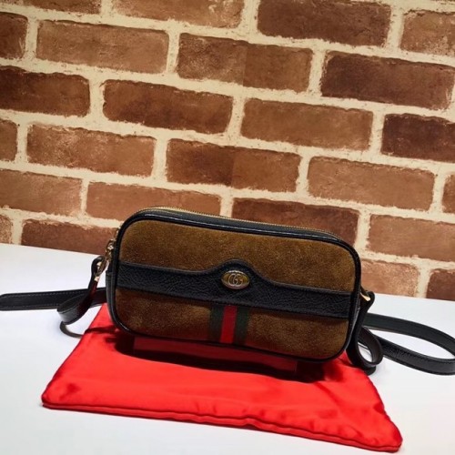 Geantă Gucci Ophidia mini GG 546597 catifea maro