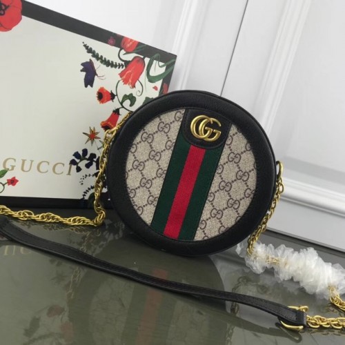 Geantă de umăr rotundă Gucci Ophidia mini GG 171285 neagră