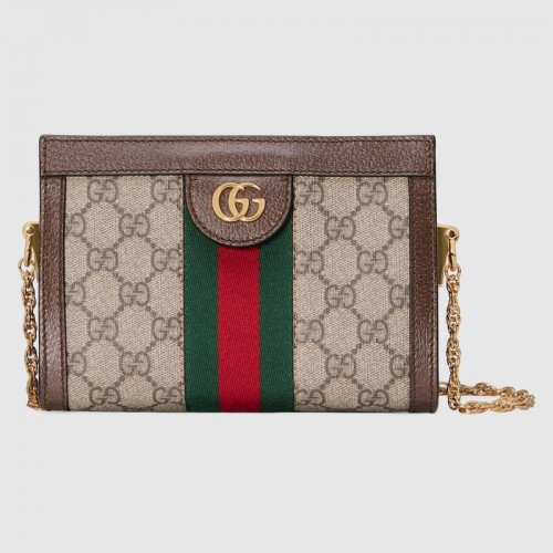Geantă de umăr mini Gucci Ophidia 602676 maro